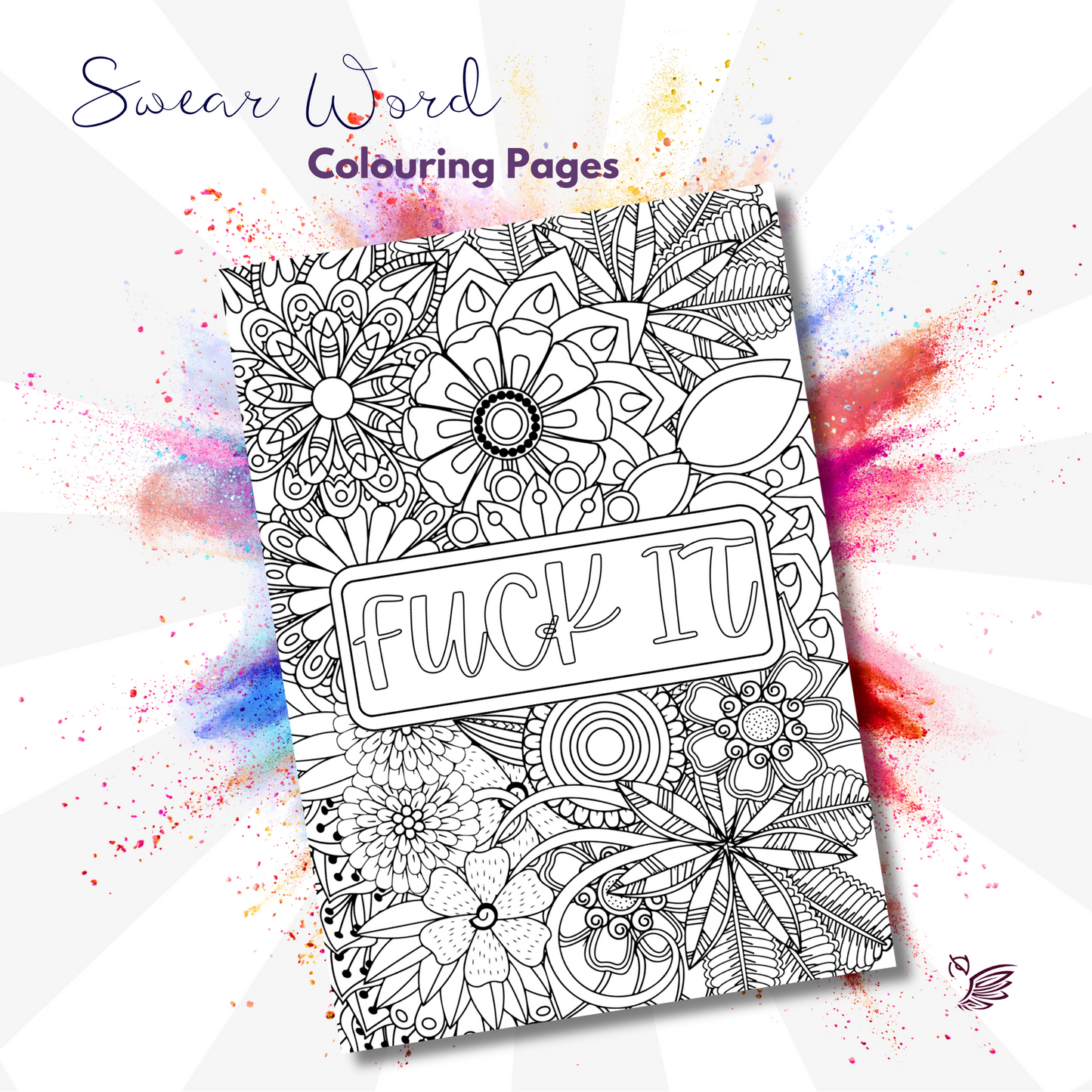 Swear Word Colouring Book Pages for Adults