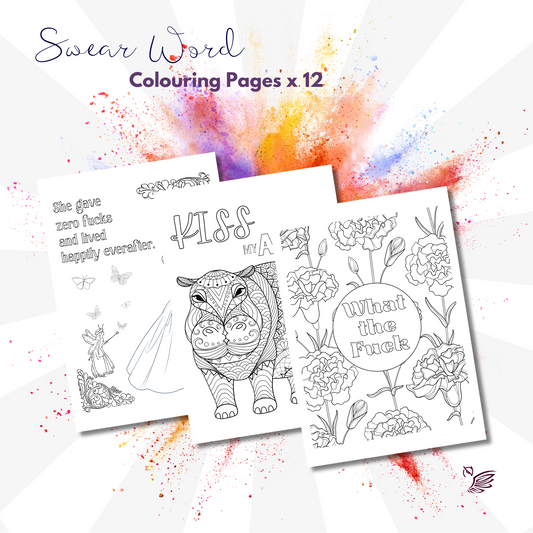 Swear Word Colouring Book Pages for Adults
