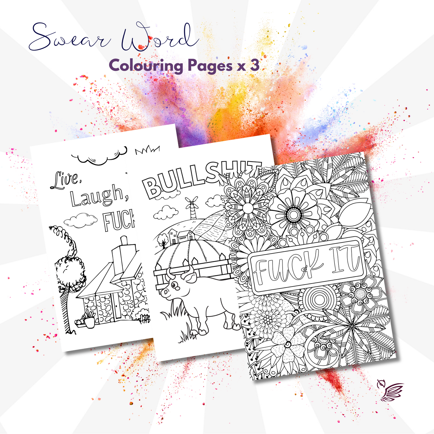 Swear Word Colouring Book Pages for Adults