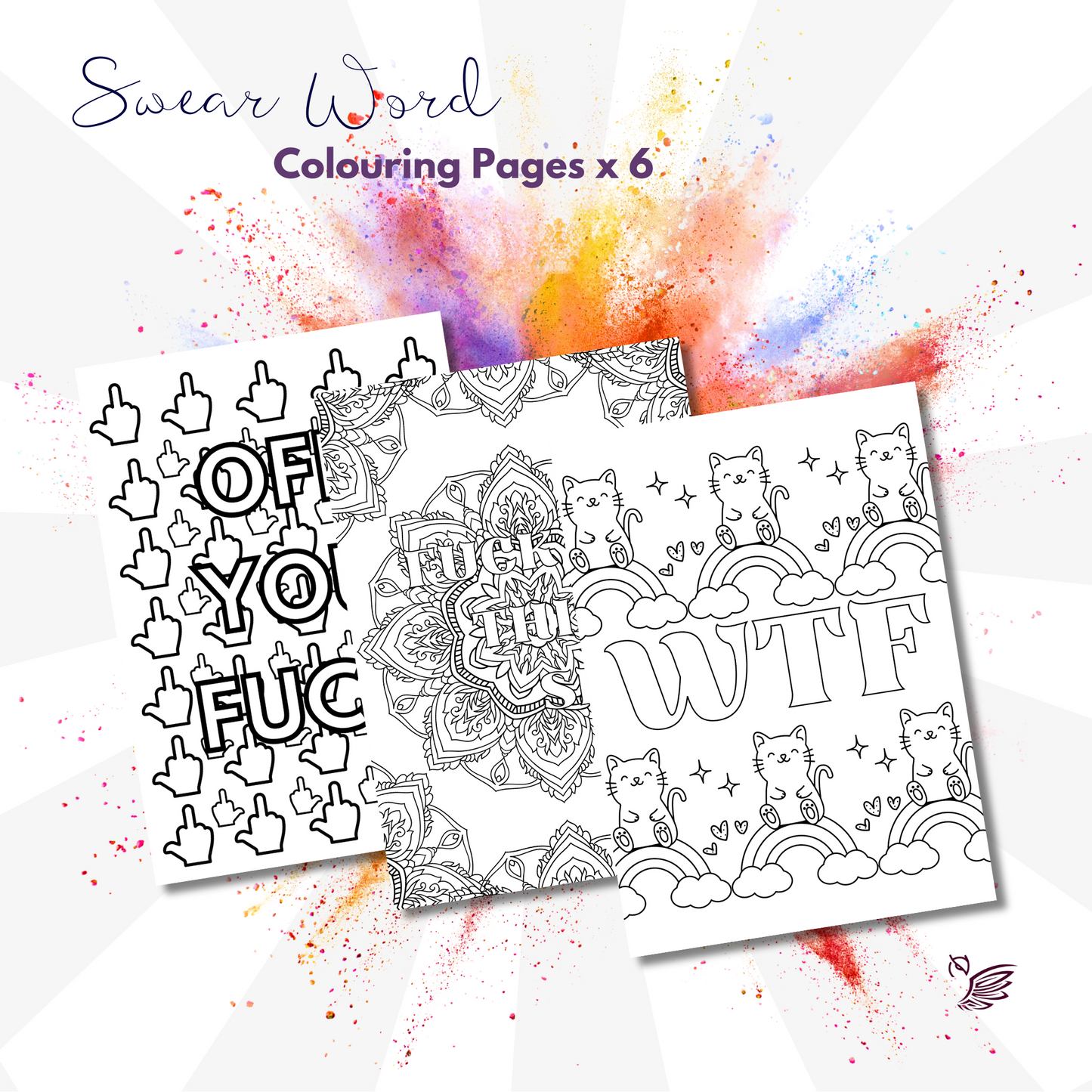 Swear Word Colouring Book Pages for Adults