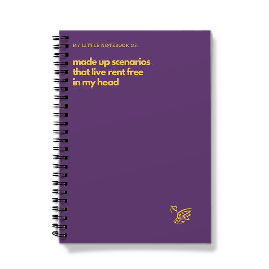 My Little Notebook Of... Made Up Scenarios That Live Rent Free In My Head - Purple Notebook