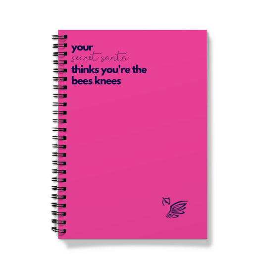 Your Secret Santa Thinks You're The Bees Knees Notebook - Pink