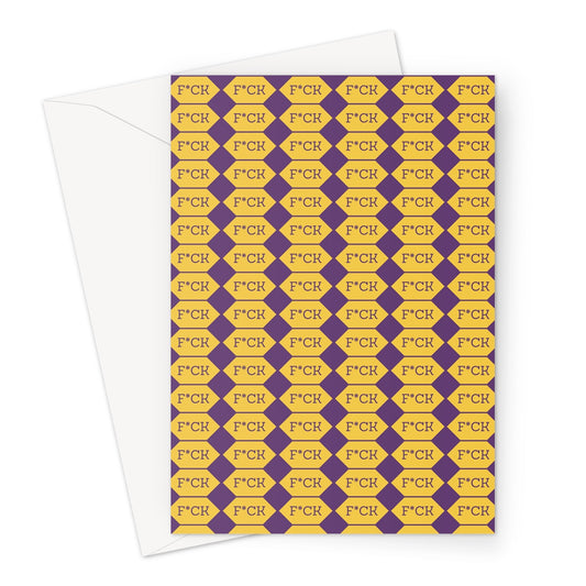 F*CK Adult Funny Purple and Yellow Greeting Card