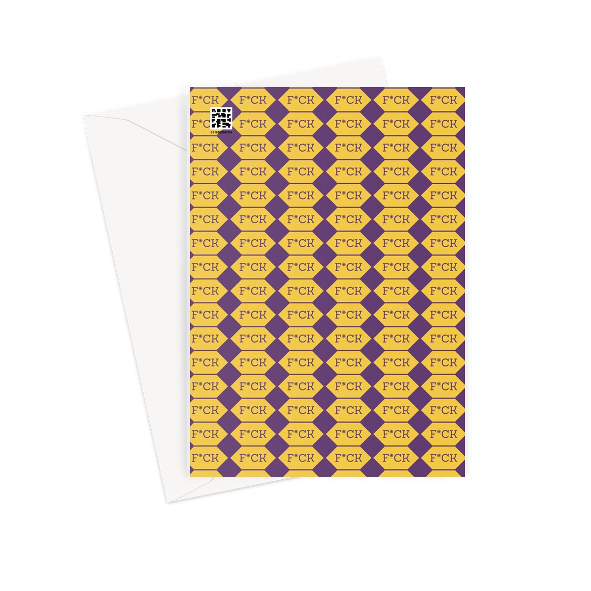 F*CK Adult Funny Purple and Yellow Greeting Card