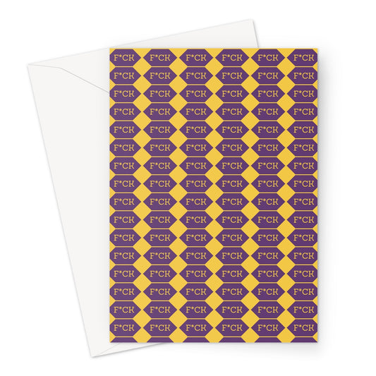 F*CK Adult Funny Yellow and Purple Greeting Card