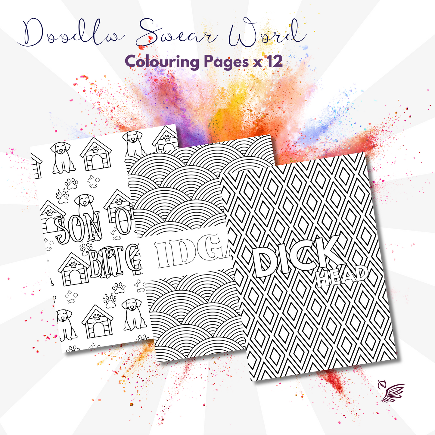 Doodle Swear Word Colouring Book Pages for Adults