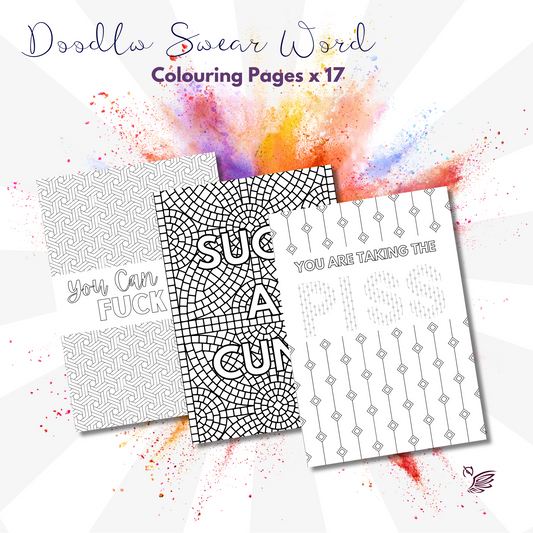 Doodle Swear Word Colouring Book Pages for Adults