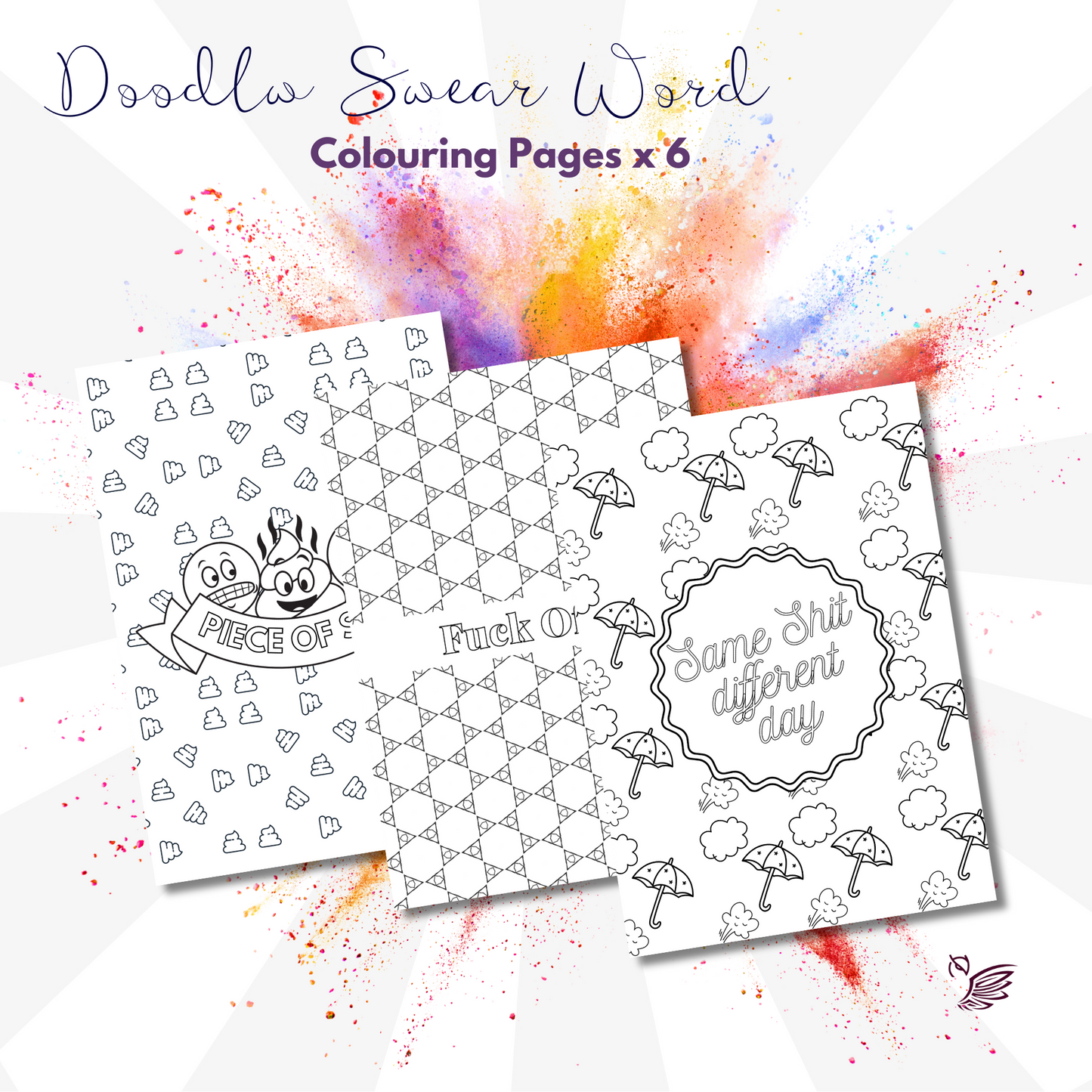 Doodle Swear Word Colouring Book Pages for Adults