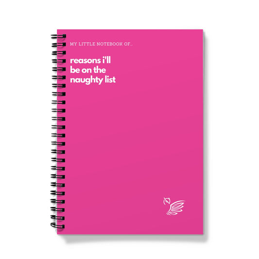 My Little Notebook Of... Reasons I'll Be On The Naughty List Pink Notebook