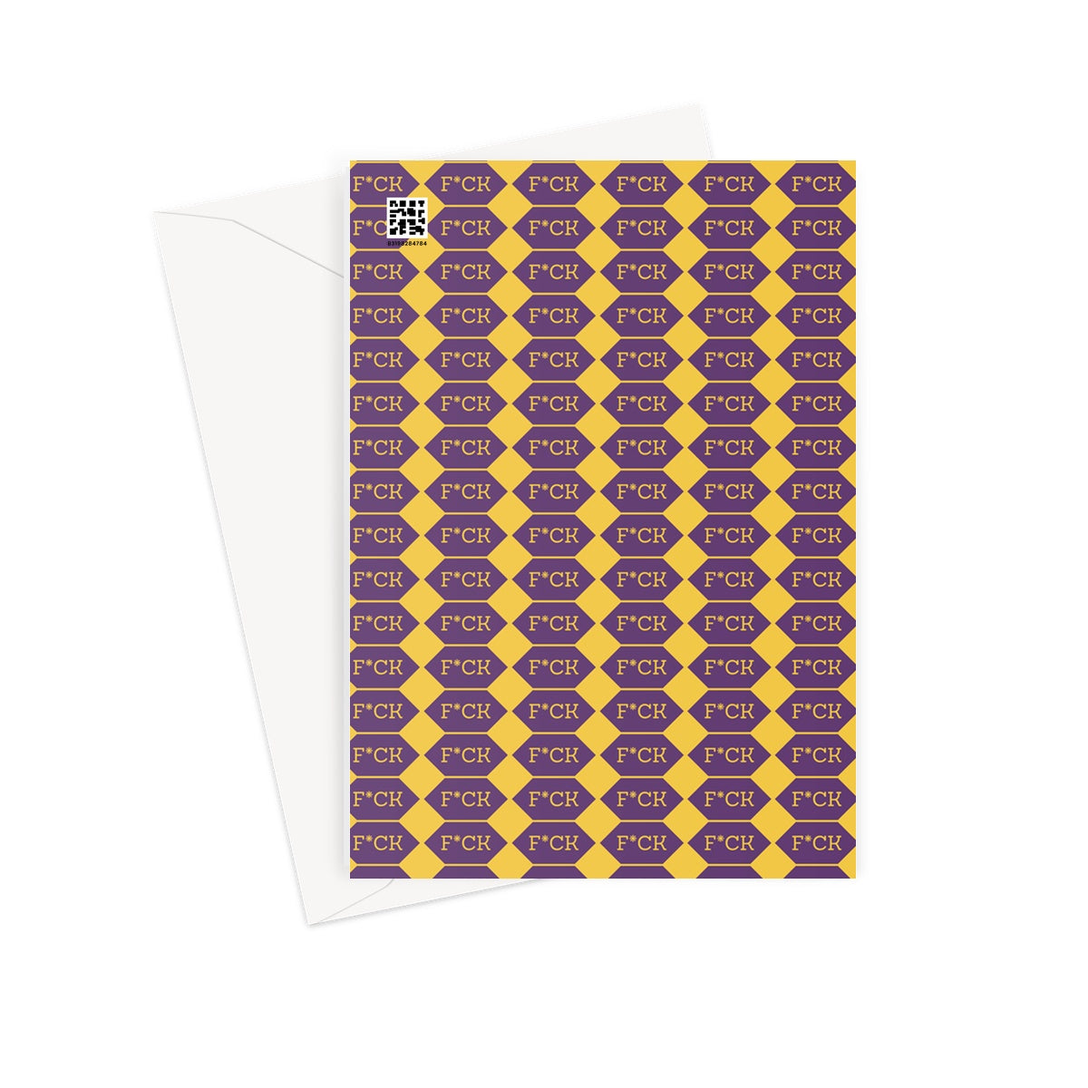 F*CK Adult Funny Yellow and Purple Greeting Card