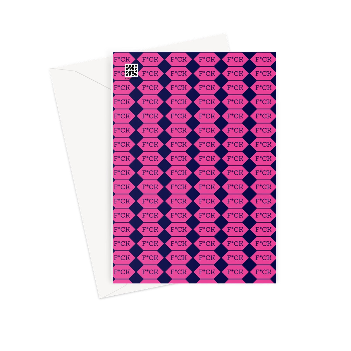 F*CK Adult Funny Pink and Blue Greeting Card