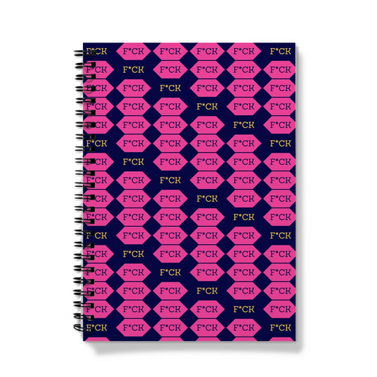 F*CK Adult Funny Pink and Blue Stripe Notebook