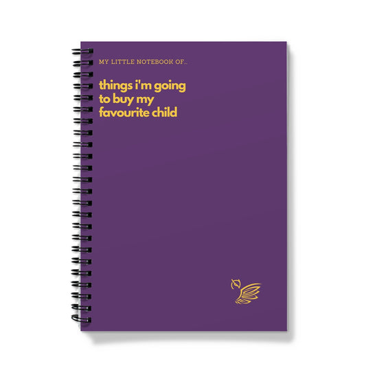My Little Notebook Of... Things I'm Going To Buy My Favourite Child - Purple Notebook